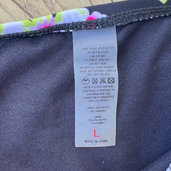 FLORAL BIKINI CUTOUT HIGH WAIST SWIMSUIT SIZE LARGE NEW - Picture 12 of 15